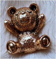 Украшение металл  клеевой Мишка, GOLD, шт. Украшения