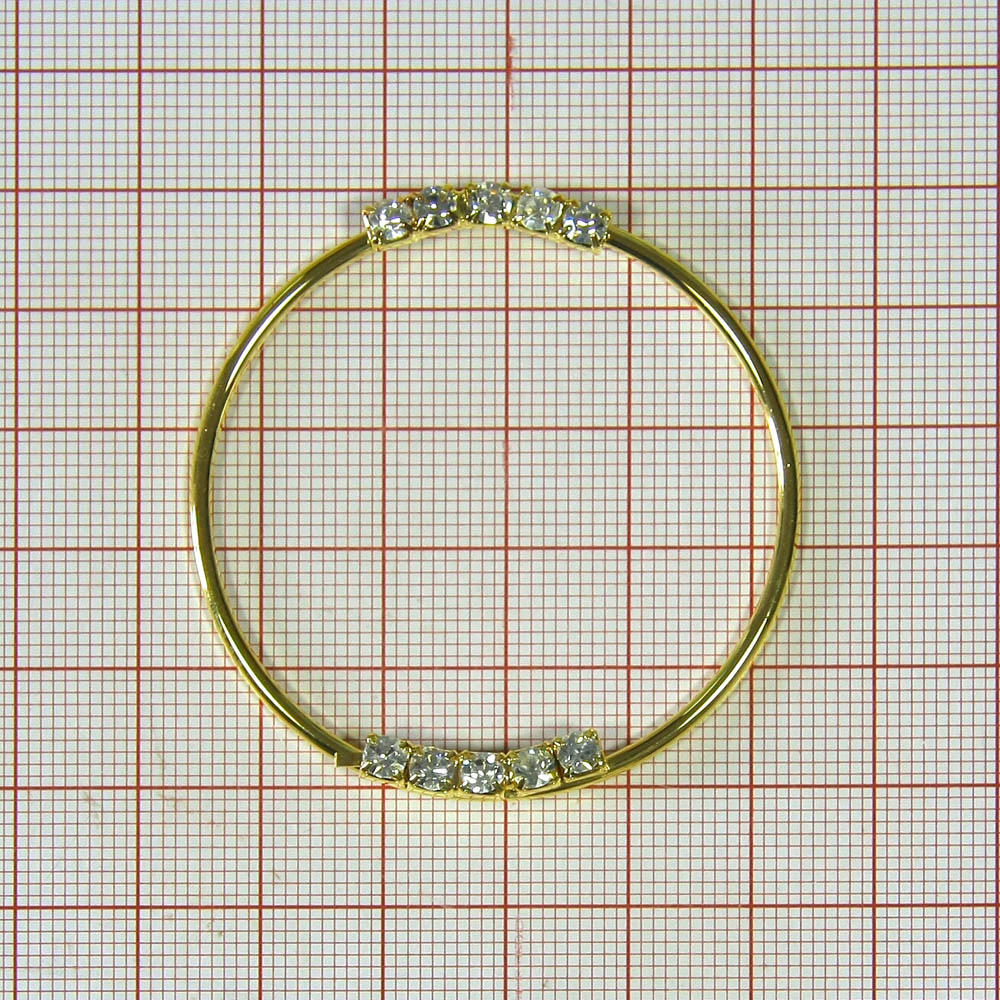 Украшение стеклянное А-35 GOLD /обруч средний 5 камней/. Перетяжка металл со стразами