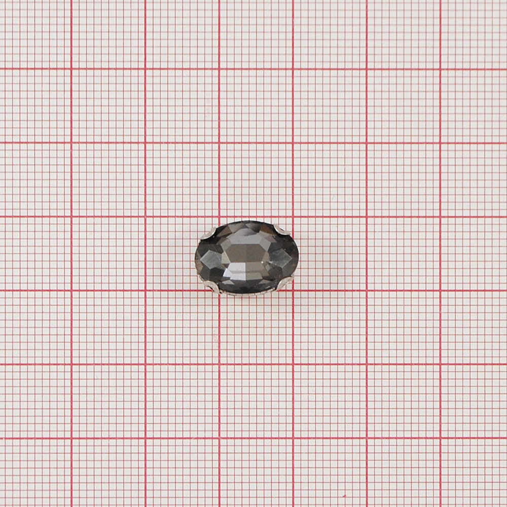 Стразы пришивные в металле, овал, 1*1,4см, black diamond, шт. Стразы пришивные в металле