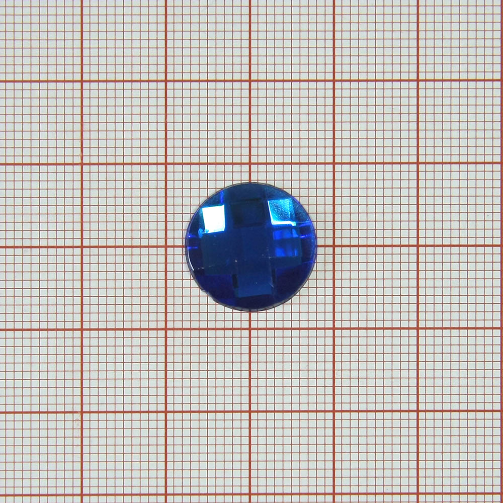 Стразы Д на клей, круг 16мм темн-голубой 9, 1тыс.шт. Стразы на клей