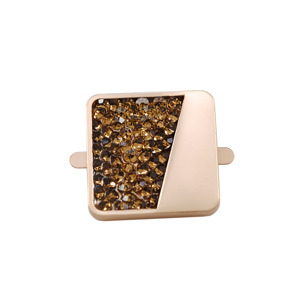Краб камни и металл Квадрат Левый, 2,3*2,3см, матовое золото, золото, шт. Крабы Металл Геометрия Декор