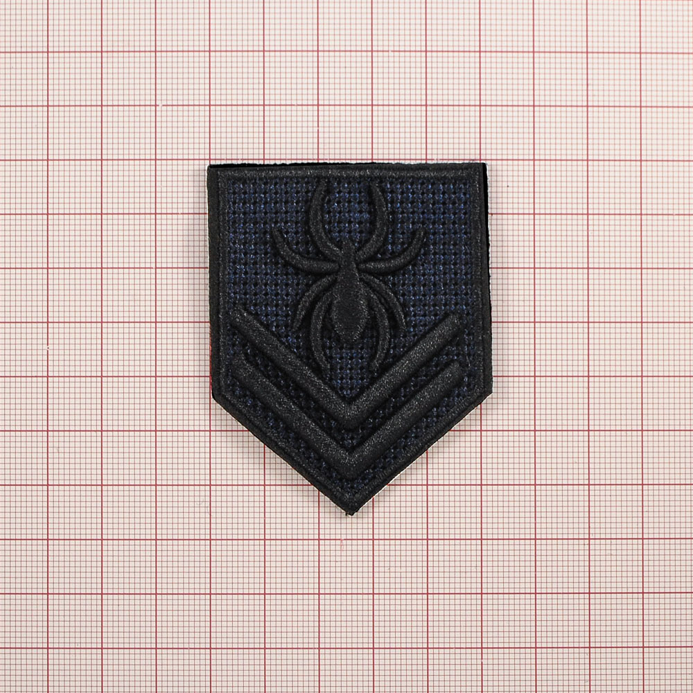 Нашивка тканевая Паук с лычками 5,2*6,5см сине-черный, вышитый лого, шт. Нашивка Вышивка
