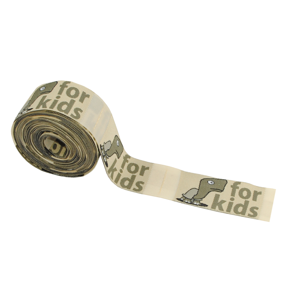 Этикетка тканевая вышитая For kids 2,5см ЧЕРЕПАХА беж. Вышивка / этикетка тканевая