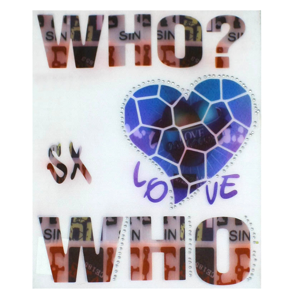 Термоаппликация WHO?, синий, красный, шт. Термопереводки Надписи
