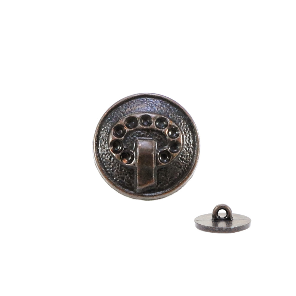 Пуговица TR-99-28 medn17мм. Пуговица металлизированная