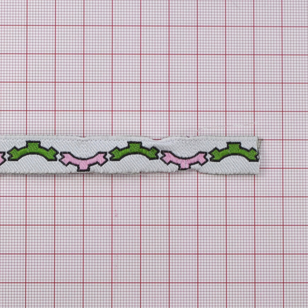 Этикетка тканевая вышитая Fabrika №4 /тесьма 1,3 см/100м. Вышивка / этикетка тканевая