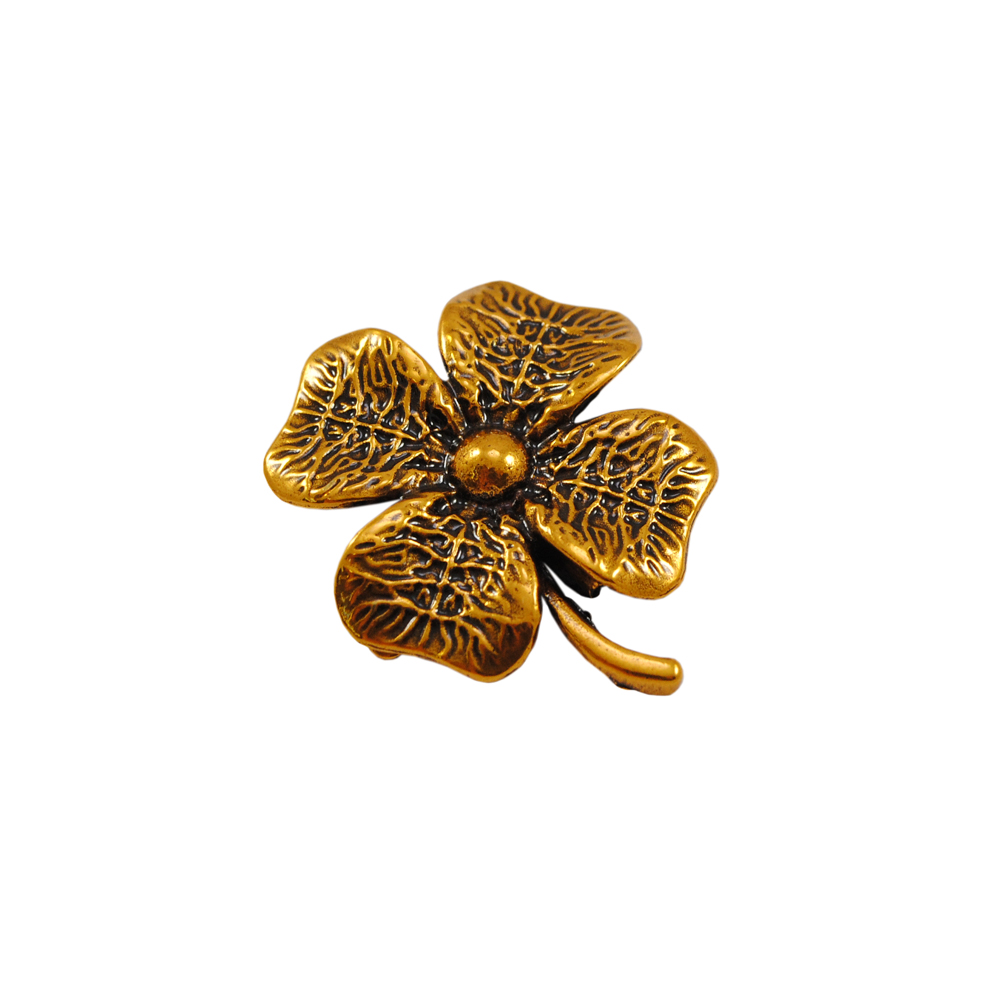 Краб металл Клевер 33*33мм ANTIC GOLD, шт. Крабы Металл Цветы, Жуки