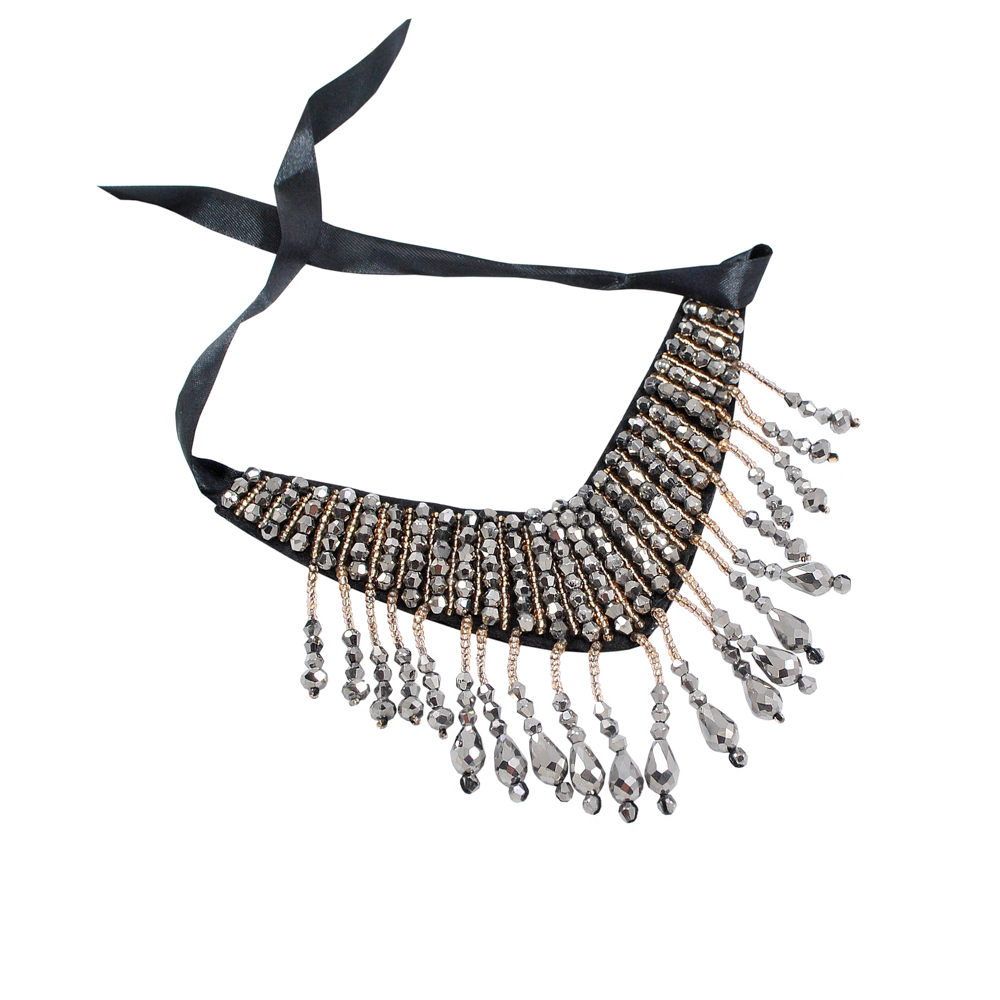 Воротник завязки Подвески графит камни, цепь GOLD, шт. Воротники