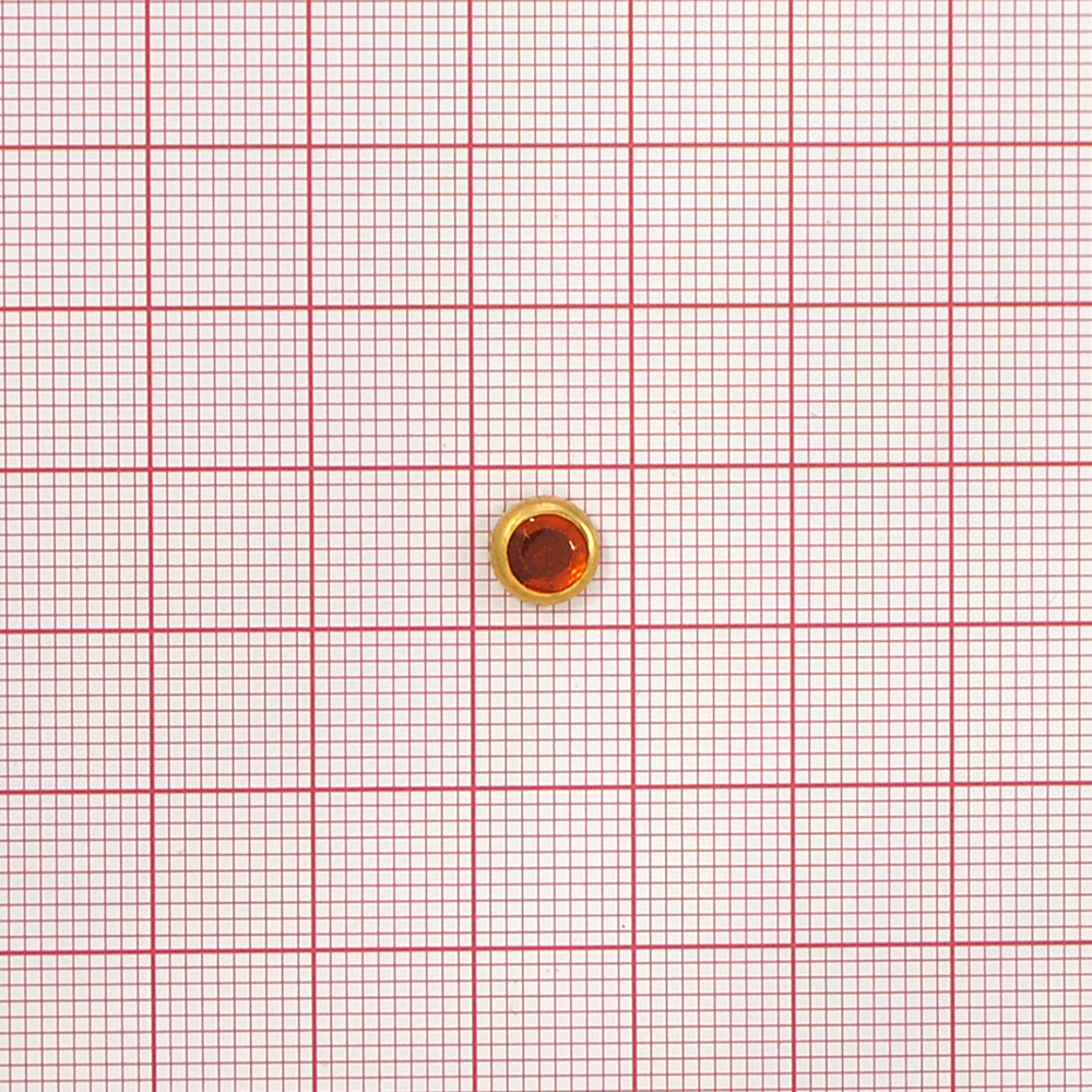 Стразы стекл. SS30 в металле 7мм, оранжевый / 1т.шт. Стразы стекло до 1000-50 гросс