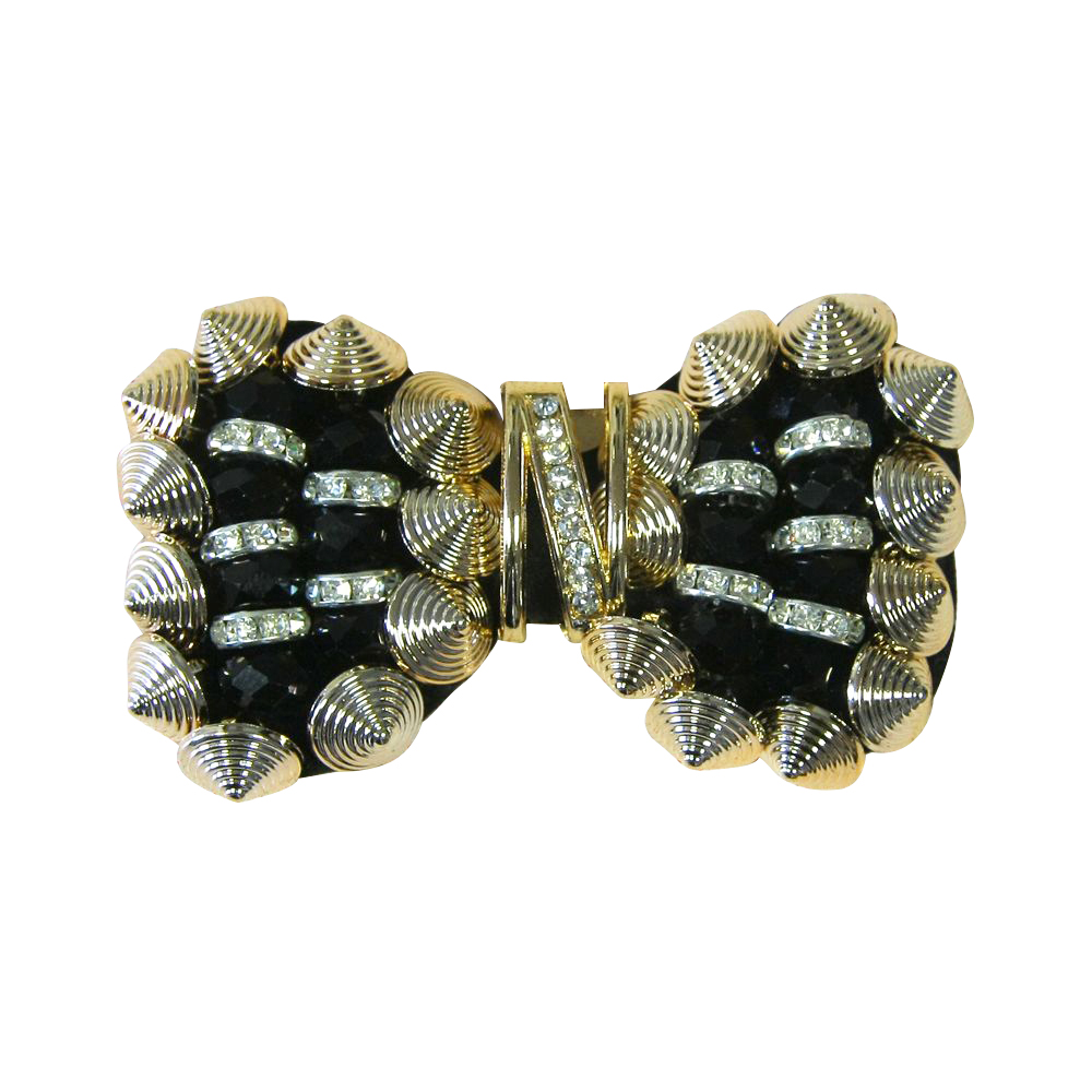 Аппликация декор обувная 51 БАНТ ШИП пружина, черн. бусины, шт. Аппликации Пришивные Цветы Банты