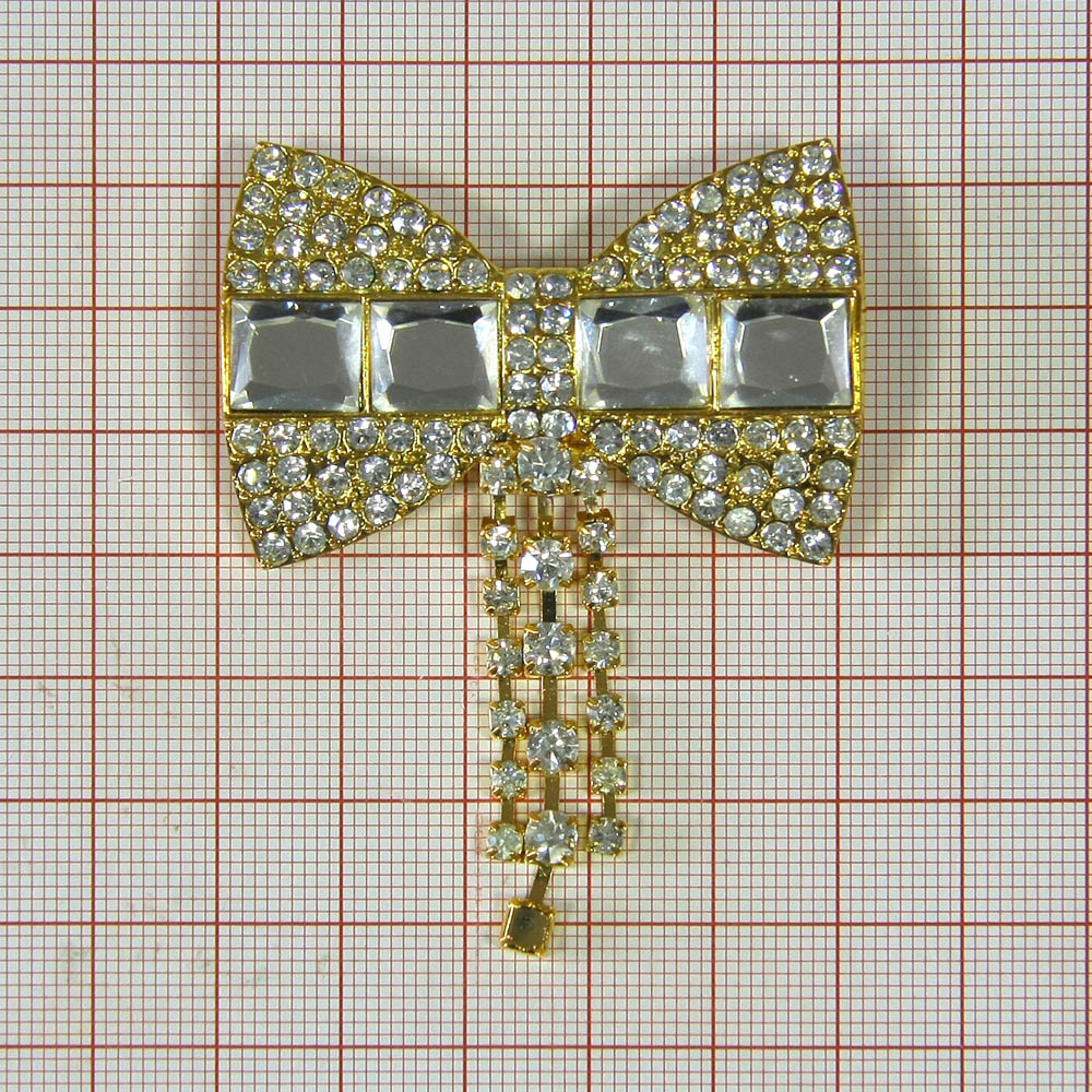 Краб металл HW-1718 краб GOLD Бант, прямоугольные камни. Крабы Металл Геометрия Декор