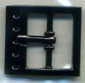 Пряжка метал 6029 квадрат 2см BLACK NIKEL (одна широкая сторона). Пряжка