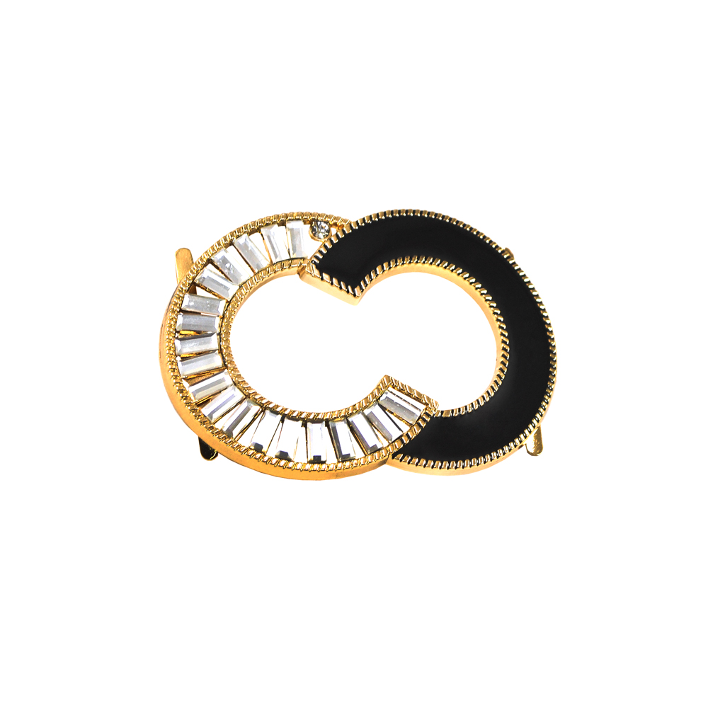 Краб металл HY-В12820 68*48мм GOLD, черная эмаль, белые камни, шт . Крабы Металл Геометрия Декор