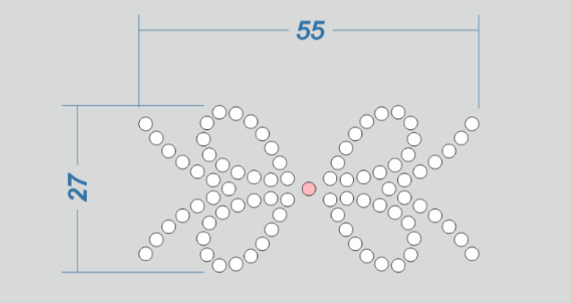 Аппликация из страз Бант, 5,5*2,7cм, SS6 62900, 62611, шт. Аппликация клеевая