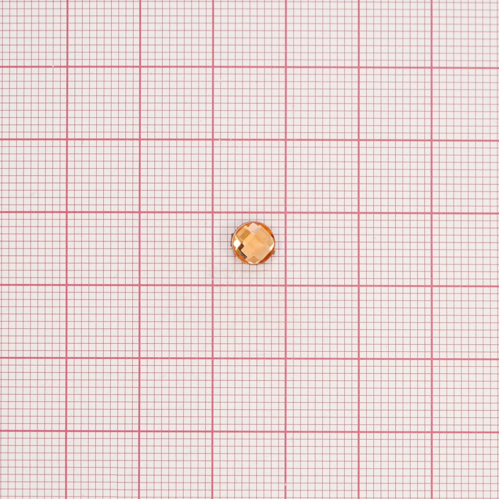 Стразы Д на клей, круг 6мм св-оранж 4, 1тыс.шт. Стразы на клей