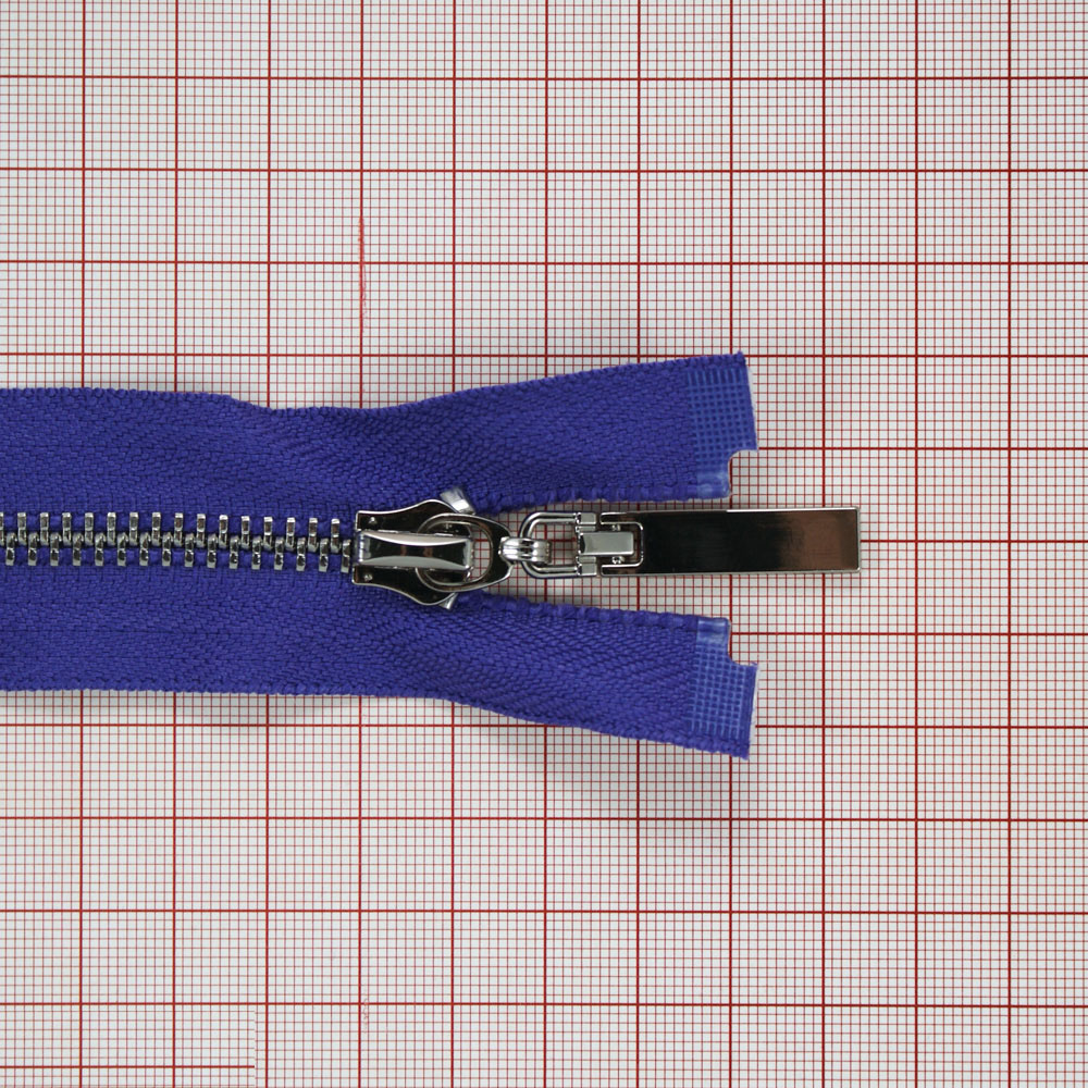 Змейка металлическая №5 85см, О/Е, Nickel и фиолетовая ткань, шт. Змейка Металл