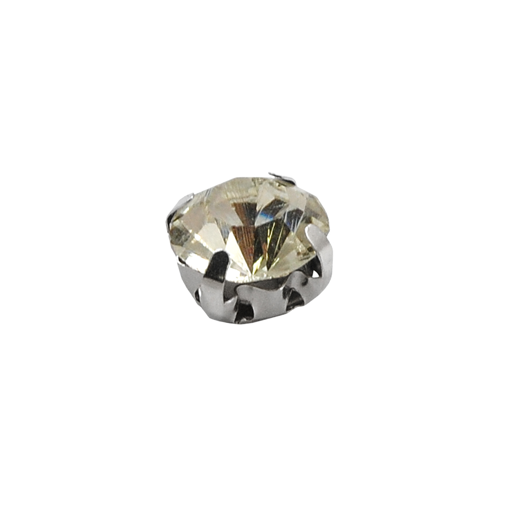 Стразы пришивные в металле круглые, 8мм, crystal, шт. Стразы пришивные в металле