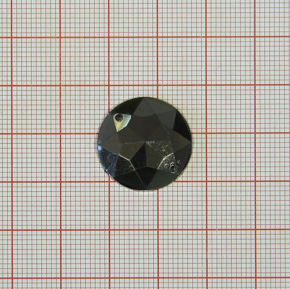Стразы пришивн. круг 20мм BLACK NIKEL Металлизирован. 1т.шт. Стразы пришивные
