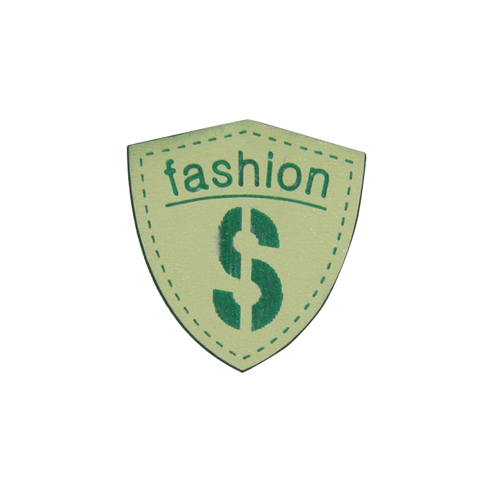 Лейба кожзам A10927 S Fashion серо-бежевый, зеленый рисунок, 25*30мм. Лейба Кожзам