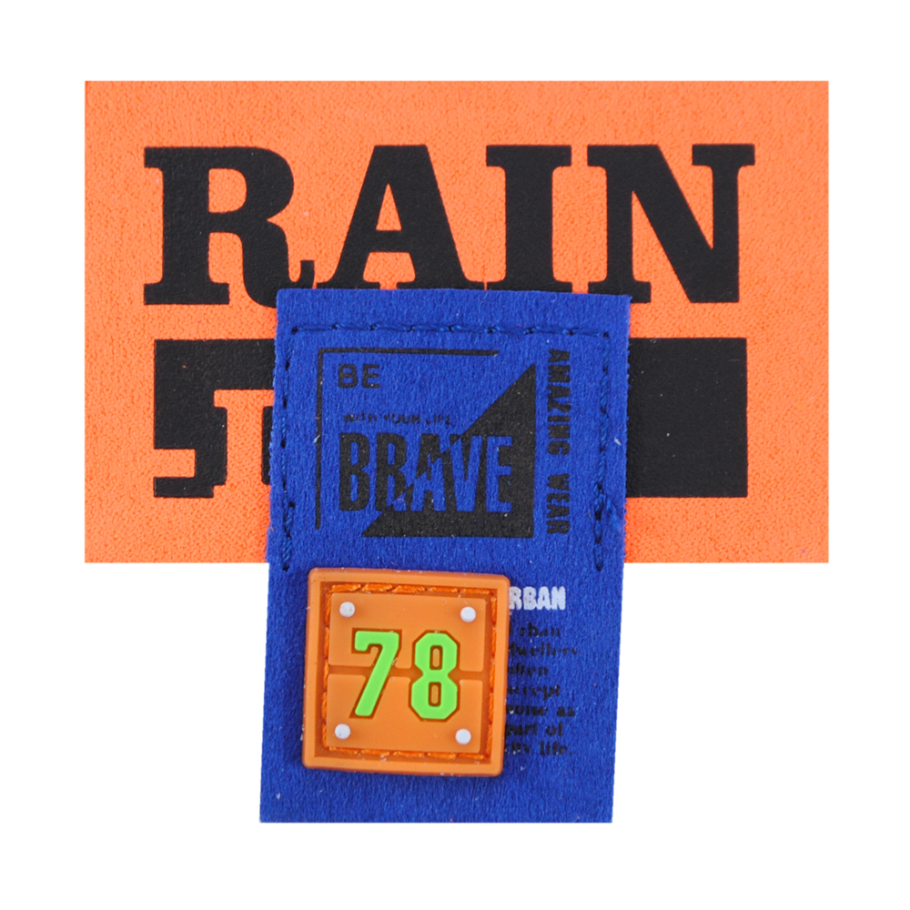 Лейба к/з Rain 7,5*7,5см, оранж., чёрн., син., флажок зел. шт. Лейба Ткань