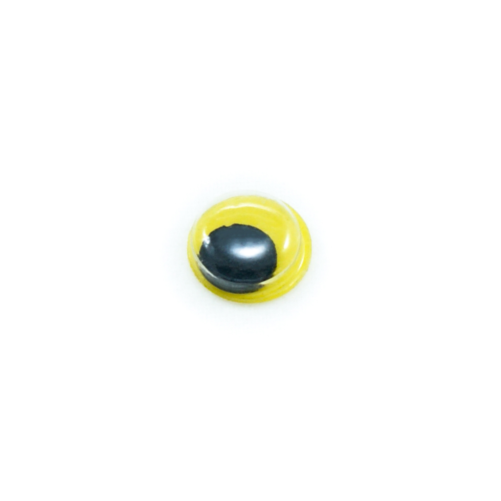 Глаз B-02, 8мм, желтый, подвижный черный зрачок, 1тыс.шт. Глазики B