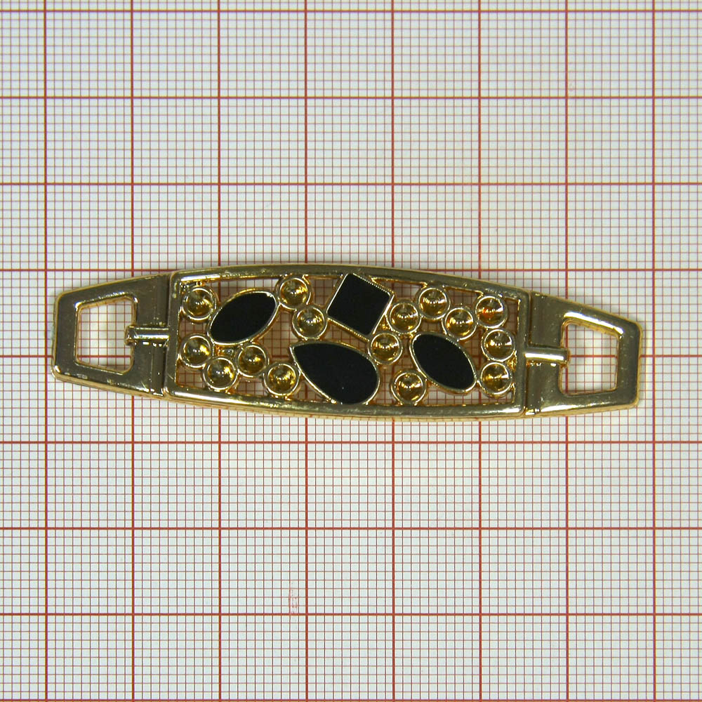 Перетяжка пластик 2081 Дождь 70*19мм GOLD, черная эмаль, шт. Перетяжка пластик