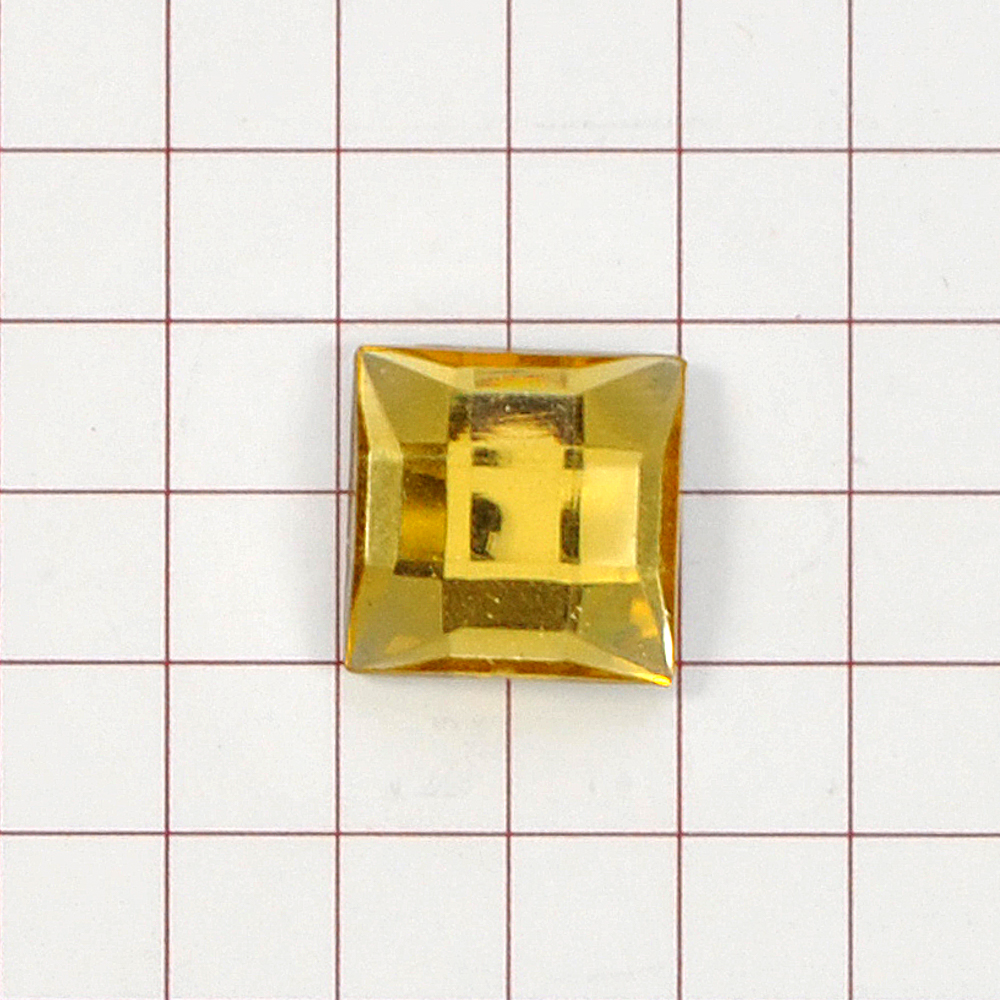 Стразы Д на клей, квадрат 10*10мм темн-желт 10, 1тыс.шт. Стразы на клей