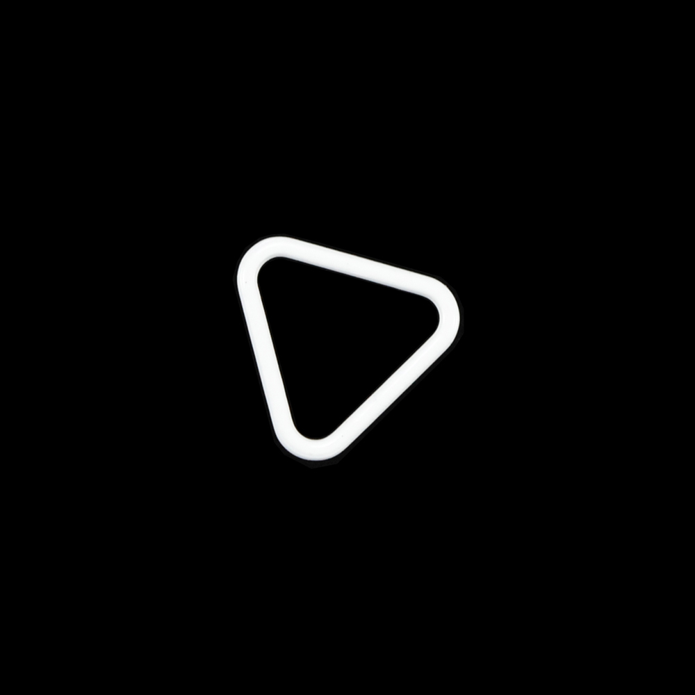 Перетяжка бельевая металл Треугольник 15мм (грань), 14,2*15,6мм (внутр.), 18*19,6мм (внешн.), белый, 1т.шт, уп. Перетяжка бельевая