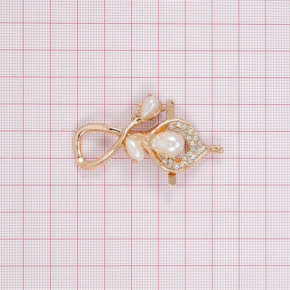 Краб металл Брошь в белом жемчуге Правый 51*39 золото, белые камни, белый жемчуг, шт. Крабы Металл Цветы, Жуки