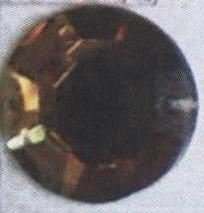 Стразы стекл. пришивн. №18  кругл. плоск. янтарный (18мм), 1тыс.шт. Стразы пришивные