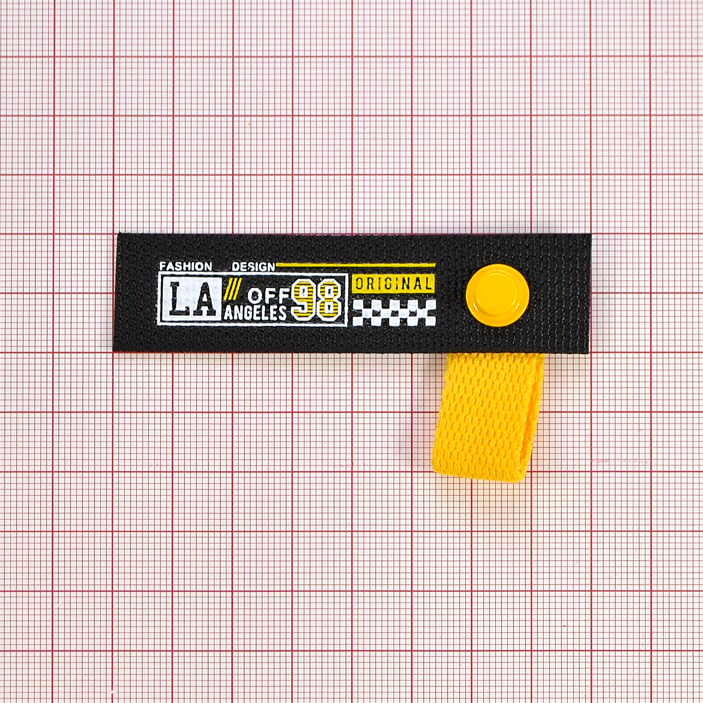 Лейба тканевая с хольнитеном LA, 2*84см, черный, желтый, белый,  шт. Лейба Ткань