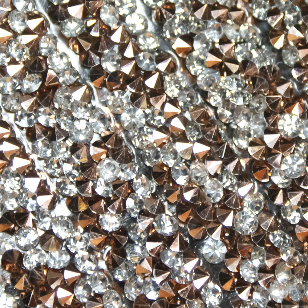 Стразы полотно клеев. №17 Гречка АКРИЛ серебристо-коричневые камни, 25*40см, 1лист. Полотна из страз