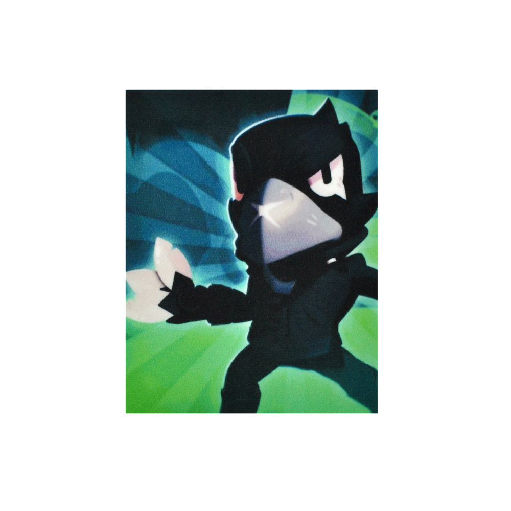 Нашивка, Brawl Stars (ворон черный), 14,5*17,5см, кашемир, сублимация, лазер, шт. Нашивка