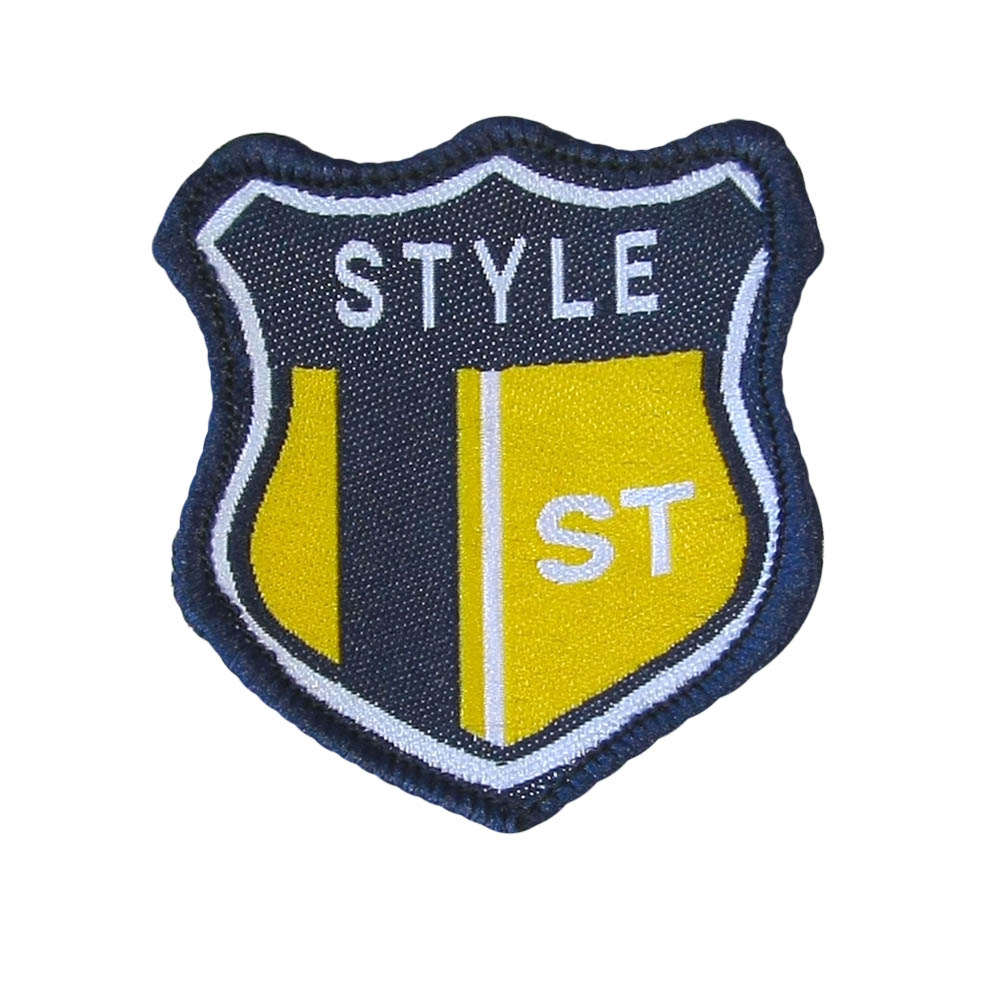 Нашивка тканевая A48 Style ST 4,7*5см темно-синяя, желто-белый рисунок, шт. Нашивка Вышивка, Ткань