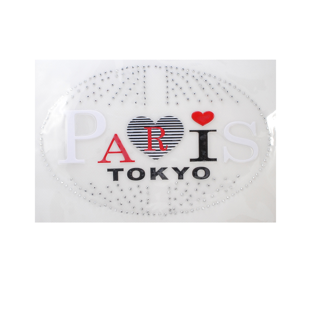 Термоаппликация стразы металл Paris Tokyo, 14.5*20см, черный, красный, белый, шт. Аппликации клеевые Рисунки из страз