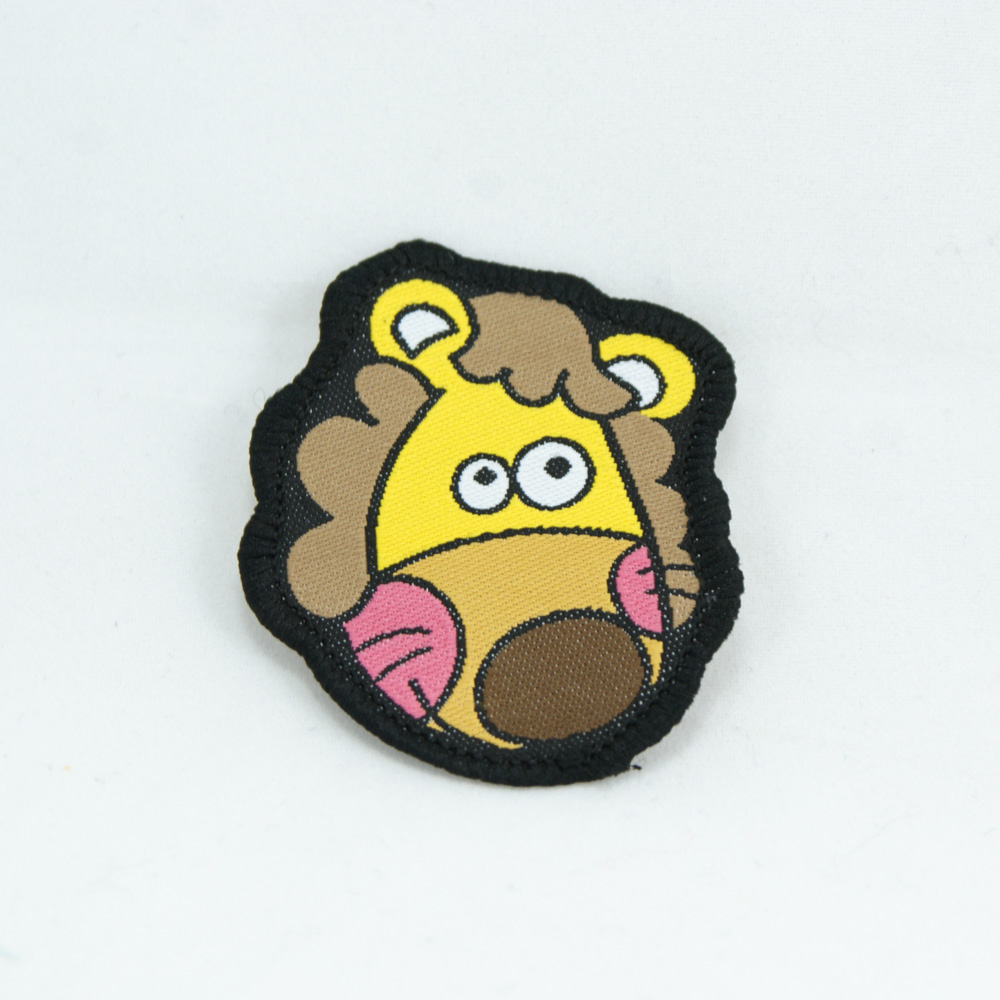 Нашивка тканевая Голова льва 40х45мм с оверлоком /atkisatin/, шт. Нашивка Детская