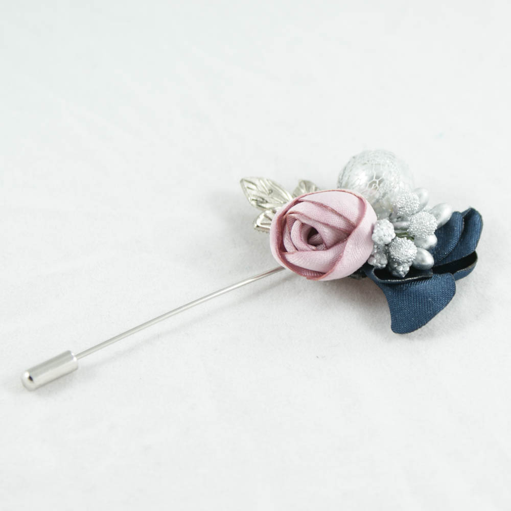 Булавка Клумба NIKEL, белый перламутровый жемчуг, розовый цветок, шт . Булавки