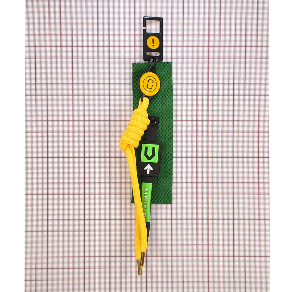 Подвеска ткань с резиной,  VIP1710, 3*19см, черный, желтый, зеленый, белый, шт. Подвески