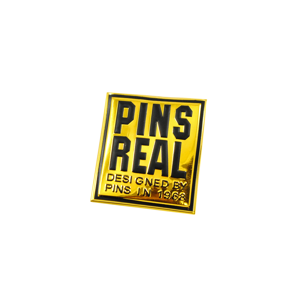 Лейба пластик PINS REAL 4*3.5см золото, черный. Лейба Пластик