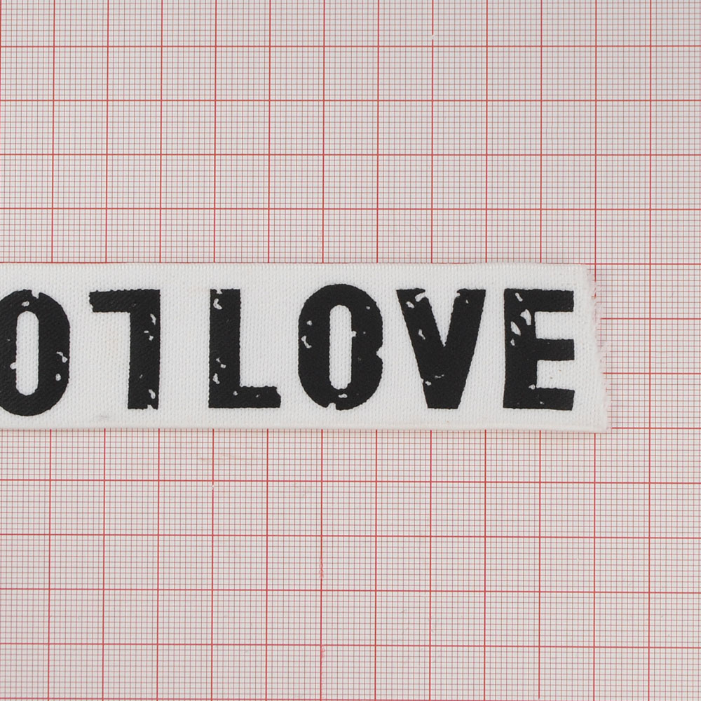 Резинка накатка LOVE черная 3см белая и черный лого, ярд. Резинка