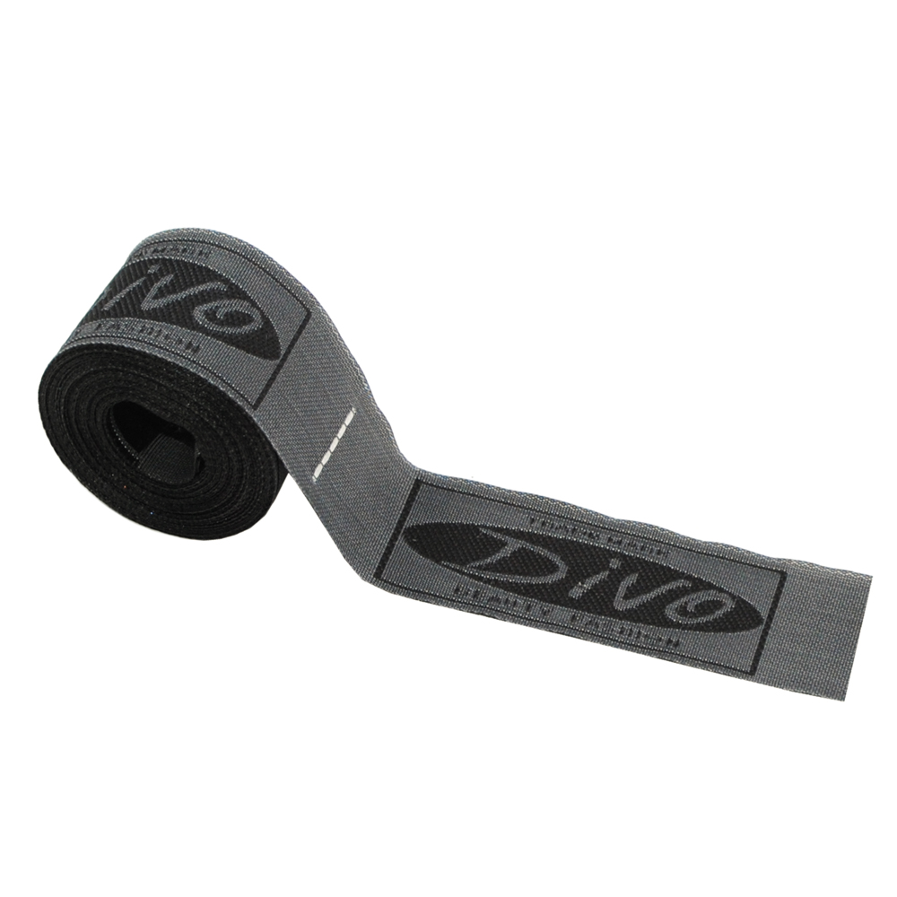 Этикетка тканевая вышитая Divo черно-белая 2.5см, 100м. Вышивка / этикетка тканевая