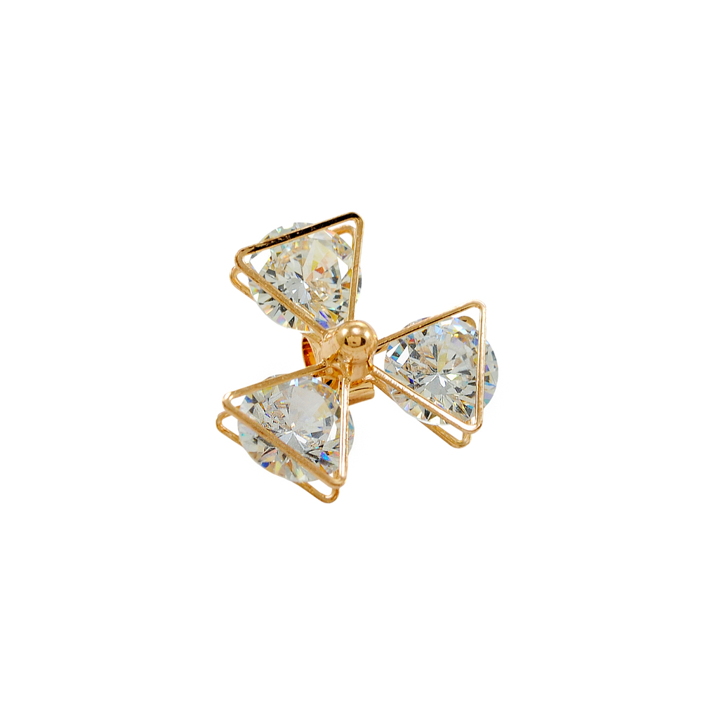 Краб Камень оправа Пропеллер Треугольники 25мм GOLD, камни кристалл 10мм /на скобе/. Крабы Металл Цветы, Жуки