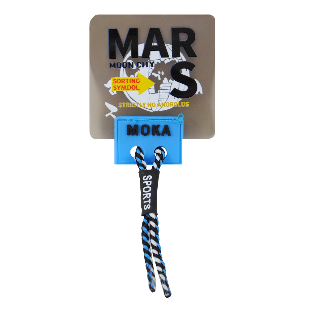 Лейба клеенка MOKA MARS, 6,5*6,5см (шнур 7,5см), син.,оранж., сер., чёрный, бел., прозр.,шт. Лейба Клеенка