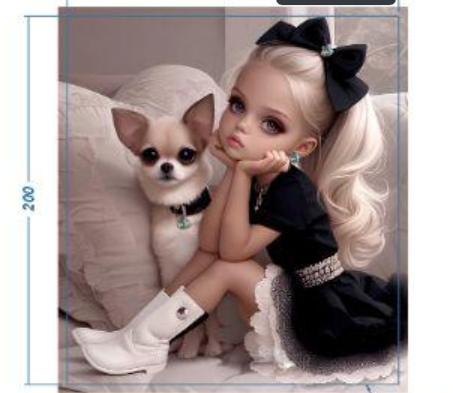 Аппликация композит, Девочка с чихуахуа, 18*20см, королевский атлас, сублимация, лазер, SS20 32596, шт. Аппликация композит