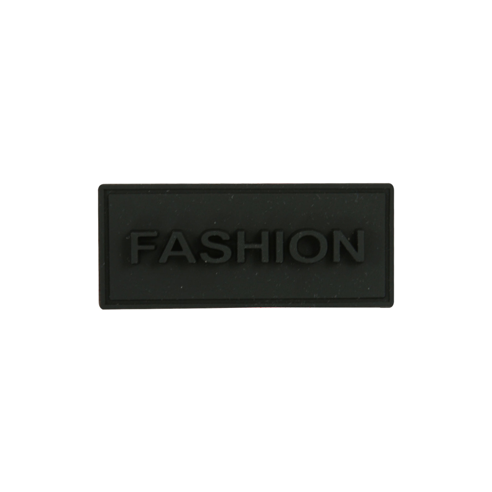 Лейба рез. Fashion 60*25мм черная. Лейба Резина