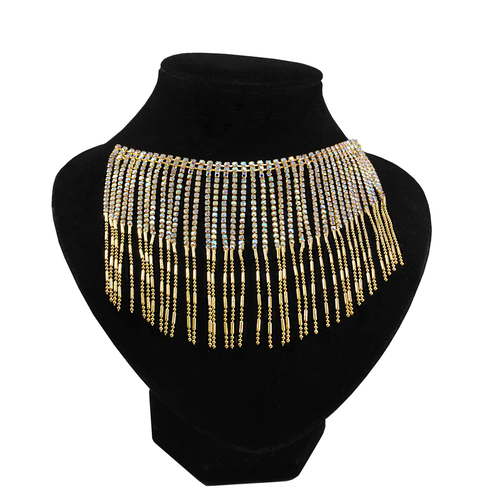 Тесьма стразы, два ряда с подвесками, желтый, ярд. Тесьма из страз