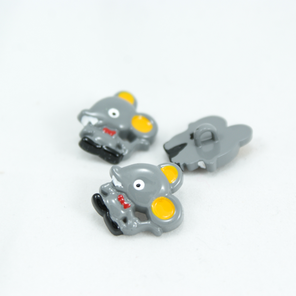 Пуговица детская CD-094 Мышка серая 17,8мм, шт. Пуговица Детская