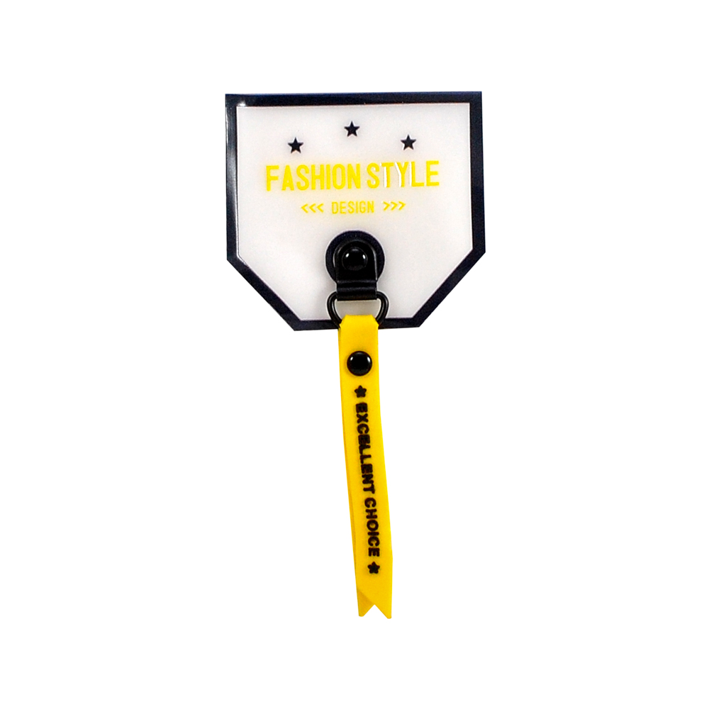 Лейба тканевая с подвеской FASHION STYLE, 5*6.5см, черный, белый, желтый, шт. Лейба Ткань