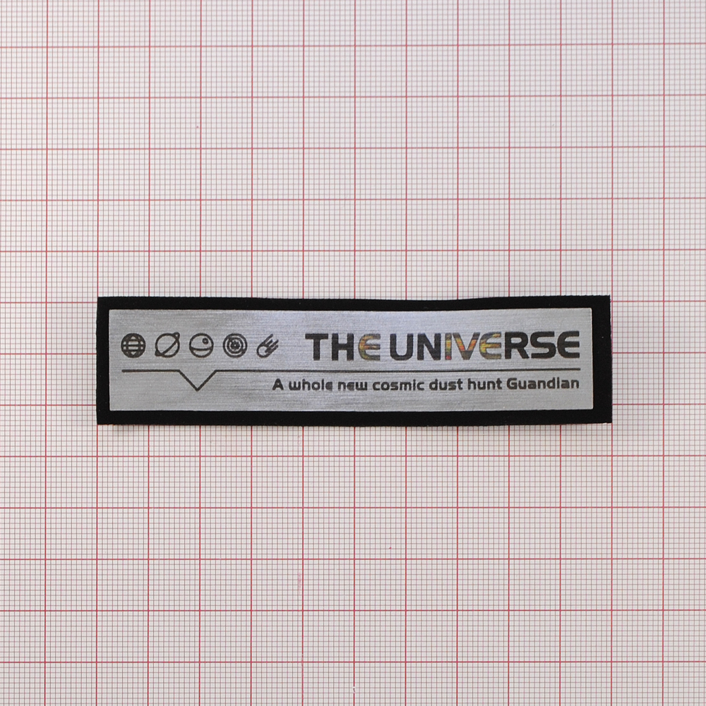 Лейба тканевая светоотражающая The Universe, 10*2,5см, серебро, черный, шт. Лейба Клеенка