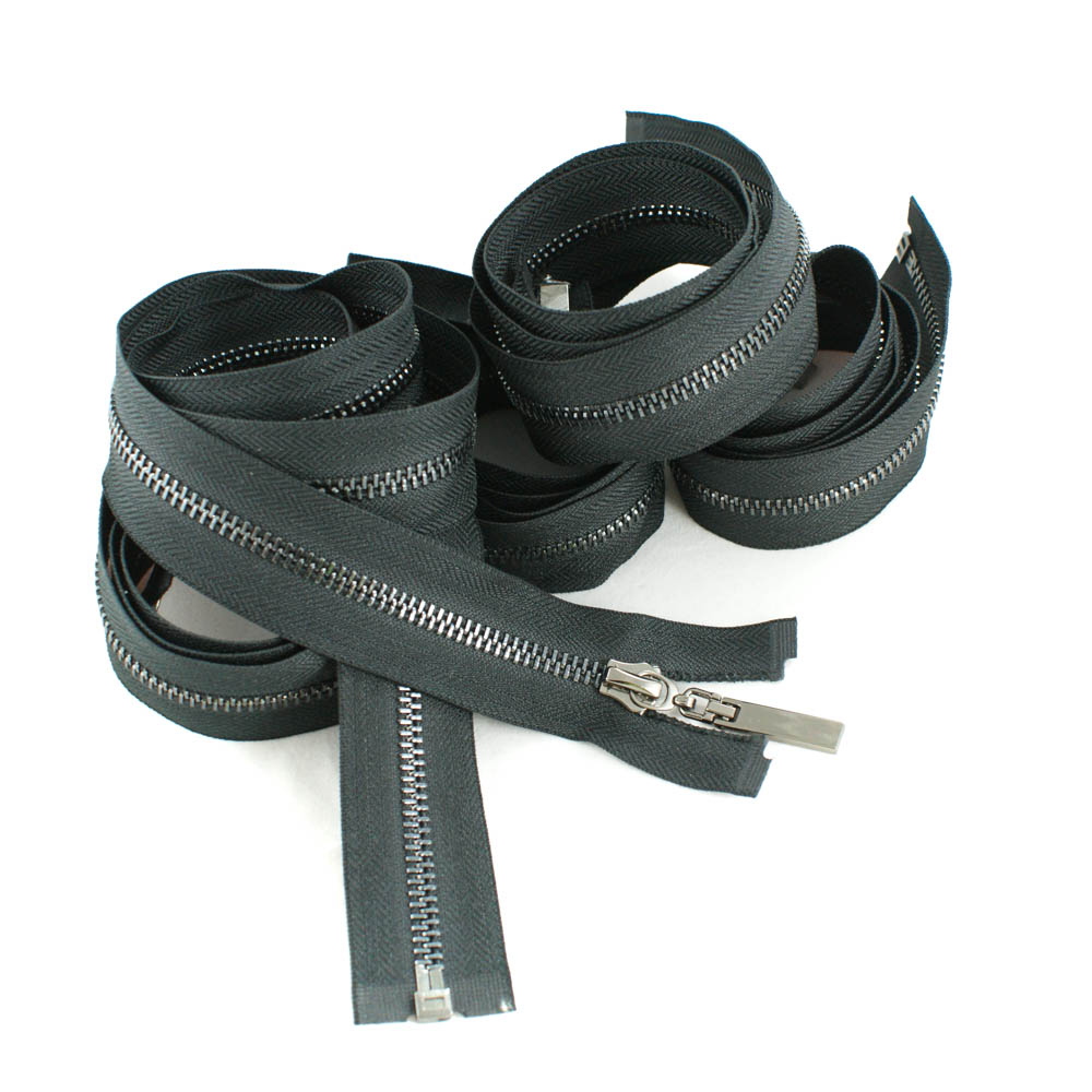 Змейка металлическая  №5 80см О/Е BN, черная ткань, односторонняя, шт. Змейка Металл